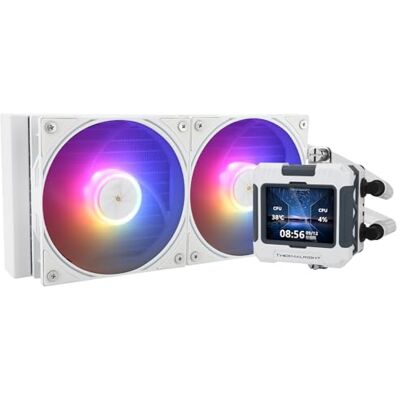 Thermalright FW 240 Branco ARGB CPU refrigeração a água com 2 ventoinhas PWM, ecrã LCD IPS 320 x 240, refrigeração AIO 240, refrigerador líquido para CPU Intel PC Aio: AM4/AM5/LGA1700/1851 Thermalright FW 240 Branco ARGB CPU refrigeração a água com 2 ventoinhas PWM, ecrã LCD IPS 320 x 240, refrigeração AIO 240, refrigerador líquido para CPU Intel PC Aio: AM4/AM5/LGA1700/1851