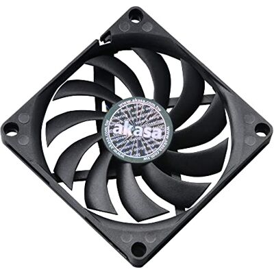 Akasa Slimfan Ventoinha de caixa PWM ventilador de PC de 80 mm, ventilador de refrigeração de 4 pinos, 80 x 80 x 10,8 mm, preto, adequado para HTPC e sistema fino AK-FN076 Akasa Slimfan Ventoinha de caixa PWM ventilador de PC de 80 mm, ventilador de refrigeração de 4 pinos, 80 x 80 x 10,8 mm, preto, adequado para HTPC e sistema fino AK-FN076