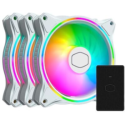 Cooler Master MasterFan 3em1 MF120 Halo Edição Branca ARGB: Ventilador de Caixa e Refrigerador, Anel Duplo de Iluminação ARGB, Pá Híbrida, Sensor de Proteção, Amortecedor de Vibração, com Controlador Cooler Master MasterFan 3em1 MF120 Halo Edição Branca ARGB: Ventilador de Caixa e Refrigerador, Anel Duplo de Iluminação ARGB, Pá Híbrida, Sensor de Proteção, Amortecedor de Vibração, com Controlador
