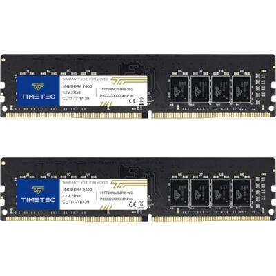 Timetec 32 GB Kit (2 x 16 GB) DDR4 2400 MHz PC4-19200 Non-ECC Unbuffered 1,2 V CL17 2Rx8 Dual Rank 288 Pin UDIMM computador de secretária memória RAM módulo de atualização (kit de 32 GB (2 x 16 GB )) Timetec 32 GB Kit (2 x 16 GB) DDR4 2400 MHz PC4-19200 Non-ECC Unbuffered 1,2 V CL17 2Rx8 Dual Rank 288 Pin UDIMM computador de secretária memória RAM módulo de atualização (kit de 32 GB (2 x 16 GB ))