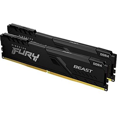Kingston Kit de memória de secretária FURY Beast DDR4 CL17 de 16 GB (2 x 8 GB), 3600 MHz, com 2 KF436C17BBK2/16 Kingston Kit de memória de secretária FURY Beast DDR4 CL17 de 16 GB (2 x 8 GB), 3600 MHz, com 2 KF436C17BBK2/16