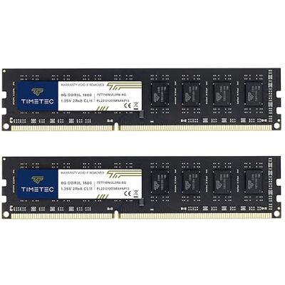 Timetec Premium 16 GB kit (2 x 8 GB) DDR3L/DDR3 1600 MHz (DDR3L-1600) PC3L-12800 / PC3-12800 Non-ECC Unbuffered 1,35 V / 1,5 V CL11 2Rx8 Dual Rank 24 0 pinos U DIMM módulo de memória RAM Timetec Premium 16 GB kit (2 x 8 GB) DDR3L/DDR3 1600 MHz (DDR3L-1600) PC3L-12800 / PC3-12800 Non-ECC Unbuffered 1,35 V / 1,5 V CL11 2Rx8 Dual Rank 24 0 pinos U DIMM módulo de memória RAM