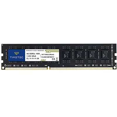 Timetec 4GB DDR3L / DDR3 1600MHz PC3L-12800 / PC3-12800 Non-ECC Unbuffered 1,35V / 1,5V CL11 2Rx8 Dual Rank 240 Pin UDIMM Módulo de Memória RAM para Atualização de PC Computador de Secretária Timetec 4GB DDR3L / DDR3 1600MHz PC3L-12800 / PC3-12800 Non-ECC Unbuffered 1,35V / 1,5V CL11 2Rx8 Dual Rank 240 Pin UDIMM Módulo de Memória RAM para Atualização de PC Computador de Secretária