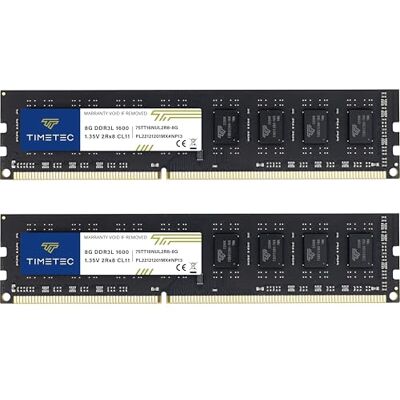 Timetec Premium 16 GB kit (2 x 8 GB) DDR3L/DDR3 1600 MHz (DDR3L-1600) PC3L-12800 / PC3-12800 Non-ECC Unbuffered 1,35 V / 1,5 V CL11 2Rx8 Dual Rank 24 0 pinos U DIMM módulo de memória RAM Timetec Premium 16 GB kit (2 x 8 GB) DDR3L/DDR3 1600 MHz (DDR3L-1600) PC3L-12800 / PC3-12800 Non-ECC Unbuffered 1,35 V / 1,5 V CL11 2Rx8 Dual Rank 24 0 pinos U DIMM módulo de memória RAM