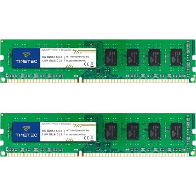 Timetec 16 GB Kit (2 x 8 GB) DDR3 1333 MHz PC3-10600 sem ECC sem buffer 1,5 V CL9 2Rx8 de dupla gama de 240 pinos UDIMM PC de computador módulo de memória RAM de atualização Timetec 16 GB Kit (2 x 8 GB) DDR3 1333 MHz PC3-10600 sem ECC sem buffer 1,5 V CL9 2Rx8 de dupla gama de 240 pinos UDIMM PC de computador módulo de memória RAM de atualização