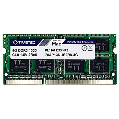 Timetec 4 GB compatível para Apple DDR3 1333 MHz PC3-10600 CL9 para Mac Book Pro (princípio/final de 2011), iMac (meados de 2010 médio/final de 2011), Mac Mini atualização do Mac RAM Timetec 4 GB compatível para Apple DDR3 1333 MHz PC3-10600 CL9 para Mac Book Pro (princípio/final de 2011), iMac (meados de 2010 médio/final de 2011), Mac Mini atualização do Mac RAM