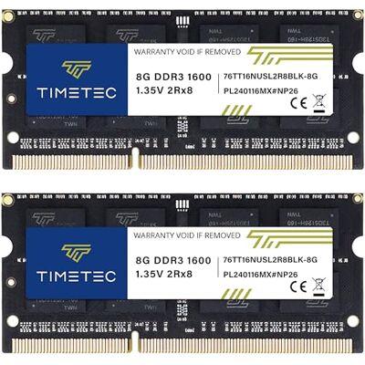 Timetec 16 GB Kit (2x8GB) DDR3 1600MHz PC3-12800 sem buffer 1,35V/1,5V CL11 2Rx8 Dual Rank 204 Pinos SODIMM Computador portátil PC RAM módulo de atualização PCB Preto Timetec 16 GB Kit (2x8GB) DDR3 1600MHz PC3-12800 sem buffer 1,35V/1,5V CL11 2Rx8 Dual Rank 204 Pinos SODIMM Computador portátil PC RAM módulo de atualização PCB Preto