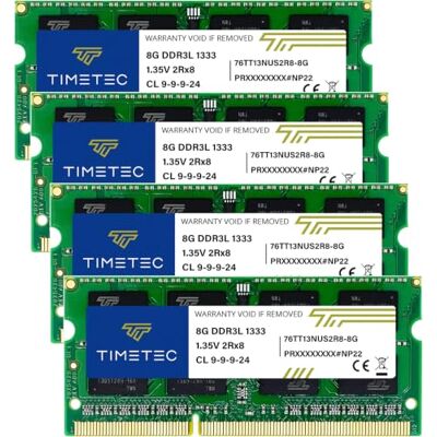 Timetec 32 GB Kit (2 x 8 GB) DDR3/DDR3L 1333 MHz PC3-10600 Non-ECC Unbuffered 1,35 V CL9 2Rx8 Dual Rank 204 Pin SODIMM Laptop PC memória RAM módulo atualização Timetec 32 GB Kit (2 x 8 GB) DDR3/DDR3L 1333 MHz PC3-10600 Non-ECC Unbuffered 1,35 V CL9 2Rx8 Dual Rank 204 Pin SODIMM Laptop PC memória RAM módulo atualização