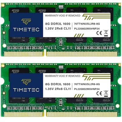 Timetec Premium 16 GB Kit (2 x 8 GB) DDR3L/DDR3 1600 MHz (DDR3L-1600) PC3L-12800 / PC3-12800 Non-ECC Unbuffered 1,35 V/1,5 V CL11 2Rx8 Dual Rank 204 Pin SODIMM Laptop memória RAM módulo Timetec Premium 16 GB Kit (2 x 8 GB) DDR3L/DDR3 1600 MHz (DDR3L-1600) PC3L-12800 / PC3-12800 Non-ECC Unbuffered 1,35 V/1,5 V CL11 2Rx8 Dual Rank 204 Pin SODIMM Laptop memória RAM módulo