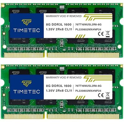 Timetec Premium 16 GB Kit (2 x 8 GB) DDR3L/DDR3 1600 MHz (DDR3L-1600) PC3L-12800 / PC3-12800 Non-ECC Unbuffered 1,35 V/1,5 V CL11 2Rx8 Dual Rank 204 Pin SODIMM Laptop memória RAM módulo Timetec Premium 16 GB Kit (2 x 8 GB) DDR3L/DDR3 1600 MHz (DDR3L-1600) PC3L-12800 / PC3-12800 Non-ECC Unbuffered 1,35 V/1,5 V CL11 2Rx8 Dual Rank 204 Pin SODIMM Laptop memória RAM módulo