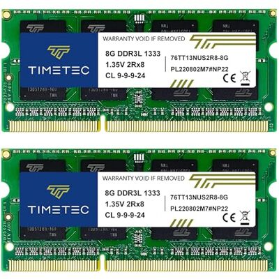 Timetec 16 GB Kit (2 x 8 GB) DDR3/DDR3L 1333 MHz PC3-10600 Non-ECC Unbuffered 1,35 V CL9 2Rx8 Dual Rank 204 Pin SODIMM Laptop PC memória RAM módulo atualização Timetec 16 GB Kit (2 x 8 GB) DDR3/DDR3L 1333 MHz PC3-10600 Non-ECC Unbuffered 1,35 V CL9 2Rx8 Dual Rank 204 Pin SODIMM Laptop PC memória RAM módulo atualização
