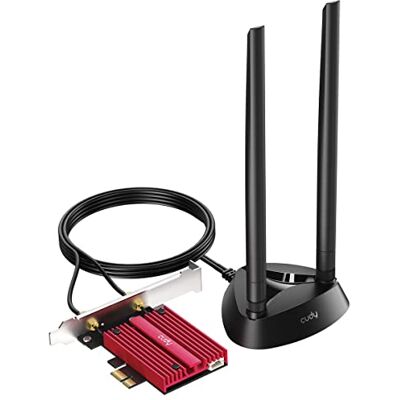 Cudy Adaptador PCIe Wi-Fi 7 BE9300 Bluetooth 5.4 sem AMD, WE9300S Chip Intel BE200, base magnética com antenas externas, apenas Windows 11, não compatível com AMD, suporte low profile Cudy Adaptador PCIe Wi-Fi 7 BE9300 Bluetooth 5.4 sem AMD, WE9300S Chip Intel BE200, base magnética com antenas externas, apenas Windows 11, não compatível com AMD, suporte low profile