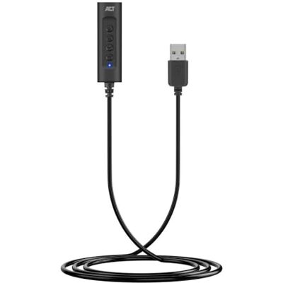ACT Placa de som USB para jack de 3,5 mm fêmea com controlo de volume, placa de som USB externa, ligação áudio e microfone Aux com PC/computador portátil/ AC9360 ACT Placa de som USB para jack de 3,5 mm fêmea com controlo de volume, placa de som USB externa, ligação áudio e microfone Aux com PC/computador portátil/ AC9360