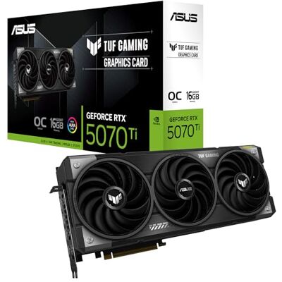 Asus TUF Gaming GeForce RTX 5070 Ti 16GB GDDR7 OC Edition placa gráfica Gaming (PCIe 5.0, HDMI/DP 2.1, ranhuras 3,125, componentes de grau militar, revestimento PCB, ventiladores axiais-Tech) Asus TUF Gaming GeForce RTX 5070 Ti 16GB GDDR7 OC Edition placa gráfica Gaming (PCIe 5.0, HDMI/DP 2.1, ranhuras 3,125, componentes de grau militar, revestimento PCB, ventiladores axiais-Tech)
