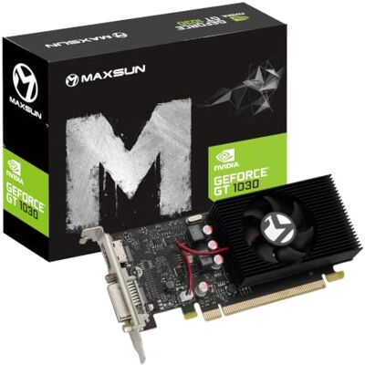 maxsun Placa gráfica Nvidia GEFORECE GT 1030 2GB GDDR5 64-bit PCIe 3.0 4096 x 2160 4K pixeis DirectX 12 ITX HDCP Ready baixo perfil placa gráfica GPU maxsun Placa gráfica Nvidia GEFORECE GT 1030 2GB GDDR5 64-bit PCIe 3.0 4096 x 2160 4K pixeis DirectX 12 ITX HDCP Ready baixo perfil placa gráfica GPU