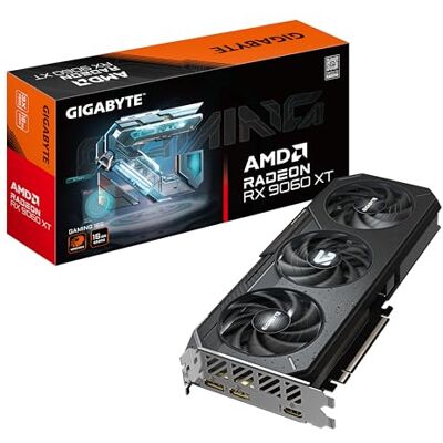 GIGABYTE Radeon RX 9060 XT Gaming 16G Placa gráfica, 16 GB GDDR6, 128bit, PCI-E 5.0, 3230 MHz frequência do núcleo, 2 x DisplayPort, 1 x HDMI, GV-R9060XTGAMING-16GD GIGABYTE Radeon RX 9060 XT Gaming 16G Placa gráfica, 16 GB GDDR6, 128bit, PCI-E 5.0, 3230 MHz frequência do núcleo, 2 x DisplayPort, 1 x HDMI, GV-R9060XTGAMING-16GD