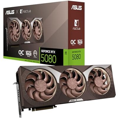 Asus Placa gráfica GeForce RTX 5080 16 GB GDDR7 Noctua OC Edition Gaming (Nvidia RTX5080, NVIDIA Blackwell, DLSS 4, PCIe 5.0, 2 x HDMI 2.1b, 3X DisplayPort 2.1b, RTX5080-O16G-NOCTUA) Asus Placa gráfica GeForce RTX 5080 16 GB GDDR7 Noctua OC Edition Gaming (Nvidia RTX5080, NVIDIA Blackwell, DLSS 4, PCIe 5.0, 2 x HDMI 2.1b, 3X DisplayPort 2.1b, RTX5080-O16G-NOCTUA)