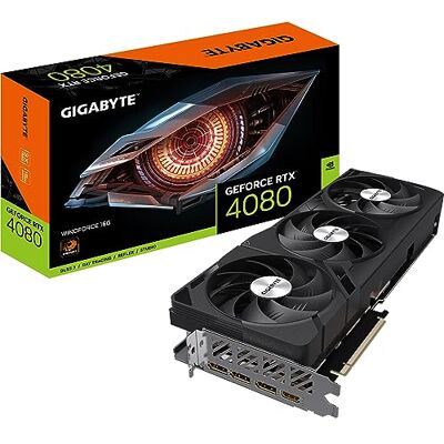 Gigabyte NVIDIA GeForce RTX 4080 WINDFORCE Graphics Card 16 GB GDDR6X, 256-bit, PCI-E 4.0, 2505 MHz Core Clock, 3 DP 1,4, 1 HDMI 2.1a, NVIDIA DLSS 3 G. V-N40 80WF3-16GD Gigabyte NVIDIA GeForce RTX 4080 WINDFORCE Graphics Card 16 GB GDDR6X, 256-bit, PCI-E 4.0, 2505 MHz Core Clock, 3 DP 1,4, 1 HDMI 2.1a, NVIDIA DLSS 3 G. V-N40 80WF3-16GD