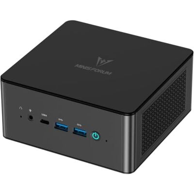 MINISFORUM UM890 Pro Mini PC, Procesador AMD Ryzen 9 8945HS, 8 núcleos/16 Hilos hasta 5,2 GHz, Tarjeta gráfica AMD Radeon 780M, versión Barebone sin RAM/SSD/OS, HDMI/DP/USB4 × 2, RJ45 2.5 G × 2 MINISFORUM UM890 Pro Mini PC, Procesador AMD Ryzen 9 8945HS, 8 núcleos/16 Hilos hasta 5,2 GHz, Tarjeta gráfica AMD Radeon 780M, versión Barebone sin RAM/SSD/OS, HDMI/DP/USB4 × 2, RJ45 2.5 G × 2