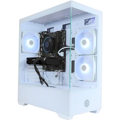 CYBERPOWERPC Wyvern PC Gaming AMD Ryzen 7 5700X, Nvidia RTX 5060 8GB, 16GB RAM, 1TB NVMe SSD, 650W 80+ PSU, Wi-Fi, Windows 11, Prism Panoramic RGB Branco CYBERPOWERPC Wyvern PC Gaming AMD Ryzen 7 5700X, Nvidia RTX 5060 8GB, 16GB RAM, 1TB NVMe SSD, 650W 80+ PSU, Wi-Fi, Windows 11, Prism Panoramic RGB Branco