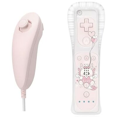QUMOX Mando Wii y Nunchuck rosa compatibles con la consola Wii/Wii U (Motion Plus no incluida) QUMOX Mando Wii y Nunchuck rosa compatibles con la consola Wii/Wii U (Motion Plus no incluida)