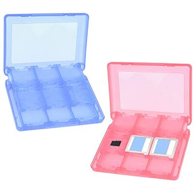 CAMKIX 2X Caixa de jogos, compatível com Nintendo 3DS, adapta-se a até 44 jogos, 4 cartões SD, 4 micro SD/TF e 4 lápis Stylus conjunto de cartões organizador vermelho e azul CAMKIX 2X Caixa de jogos, compatível com Nintendo 3DS, adapta-se a até 44 jogos, 4 cartões SD, 4 micro SD/TF e 4 lápis Stylus conjunto de cartões organizador vermelho e azul