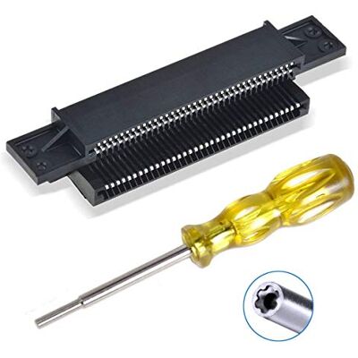 EEEKit Conector de 72 pinos para NES de substituição, peça de reparação de consola com chave de fenda de 3,8 mm para Nintendo 8-Bit Entertainment System EEEKit Conector de 72 pinos para NES de substituição, peça de reparação de consola com chave de fenda de 3,8 mm para Nintendo 8-Bit Entertainment System