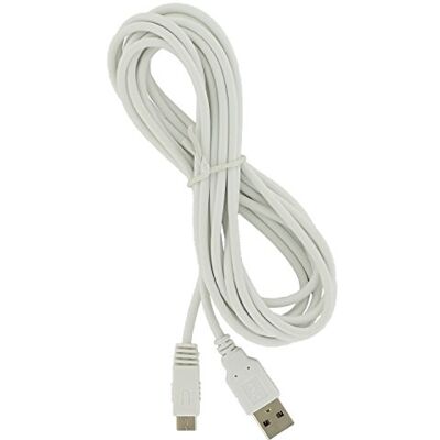 DollaTek Cabo de alimentação USB extra longo de 3 m composto Wii U Gamepad branco DollaTek Cabo de alimentação USB extra longo de 3 m composto Wii U Gamepad branco