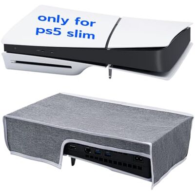 Mcbazel Capa contra pó protetor cobertura antipoeira para PS5 Slim consola cinzento (Não para PS5/PS5 Pro) Mcbazel Capa contra pó protetor cobertura antipoeira para PS5 Slim consola cinzento (Não para PS5/PS5 Pro)