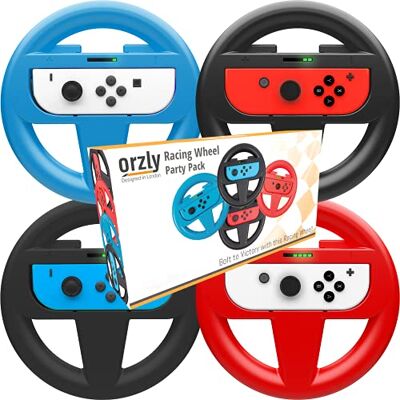 Orzly Volantes 4 em 1 Para Mario Kart Nintendo Switch Acessórios de Volante para os comandos JoyCon Não Inclui Consola e Joy-Con Orzly Volantes 4 em 1 Para Mario Kart Nintendo Switch Acessórios de Volante para os comandos JoyCon Não Inclui Consola e Joy-Con