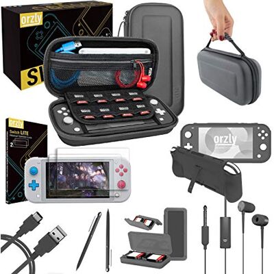 Orzly Pacote de Acessórios para Nintendo Switch Lite – Inclui: Protetores de Ecrã & Estojo para Consola Switch Lite, Estojo Comfort Grip, Cabo USB, Auscultadores e mais. (Cinza) Orzly Pacote de Acessórios para Nintendo Switch Lite – Inclui: Protetores de Ecrã & Estojo para Consola Switch Lite, Estojo Comfort Grip, Cabo USB, Auscultadores e mais. (Cinza)