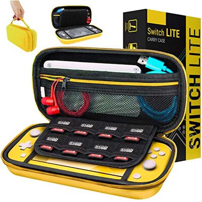 Orzly Capa para Nintendo Switch Lite – capa protetora rígida, para levar nova consola Switch Lite (2019) e os seus jogos e acessórios amarelo Orzly Capa para Nintendo Switch Lite – capa protetora rígida, para levar nova consola Switch Lite (2019) e os seus jogos e acessórios amarelo