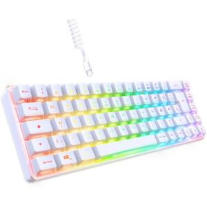 EMPIRE GAMING K208 Teclado compacto com fio TKL (DE-QWERTZ) 69 teclas RGB Cabo USB Type-C removível Plug & Play PC/PS4/PS5/Xbox 23 teclas anti-ghosting (branco) EMPIRE GAMING K208 Teclado compacto com fio TKL (DE-QWERTZ) 69 teclas RGB Cabo USB Type-C removível Plug & Play PC/PS4/PS5/Xbox 23 teclas anti-ghosting (branco)