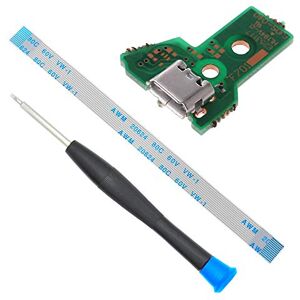 MMOBIEL Substituição da porta de carregamento para o controlador de PlayStation PS4 modelo Dualshock 4: JDS-040 cabo flexível de 12 pinos com Incl. (+) Chave de fenda MMOBIEL Substituição da porta de carregamento para o controlador de PlayStation PS4 modelo Dualshock 4: JDS-040 cabo flexível de 12 pinos com Incl. (+) Chave de fenda