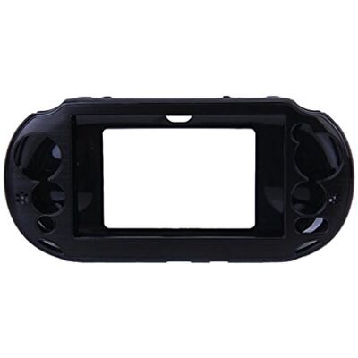 OSTENT Capa protetora de pele de alumínio metalizada colorida compatível com Sony PS Vita PSV PCH-2000 cor preta OSTENT Capa protetora de pele de alumínio metalizada colorida compatível com Sony PS Vita PSV PCH-2000 cor preta