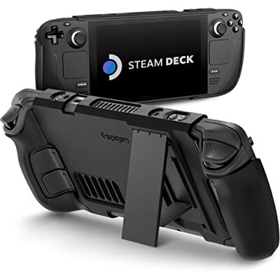 Spigen Thin Fit Pro Capa protetora com suporte compatível com Steam Deck LCD (2022) Steam Deck OLED (2023) preto Spigen Thin Fit Pro Capa protetora com suporte compatível com Steam Deck LCD (2022) Steam Deck OLED (2023) preto