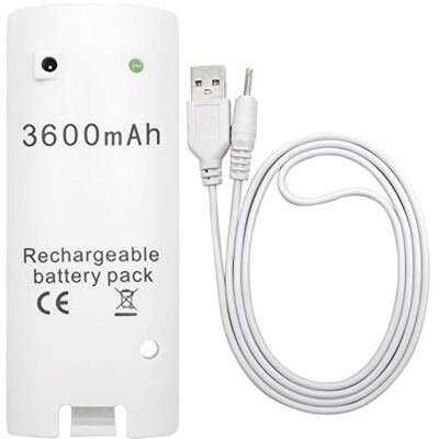 OSTENT 3600 mAh Bateria recarregável cabo de carregamento para Nintendo Wii controlo remoto branco OSTENT 3600 mAh Bateria recarregável cabo de carregamento para Nintendo Wii controlo remoto branco