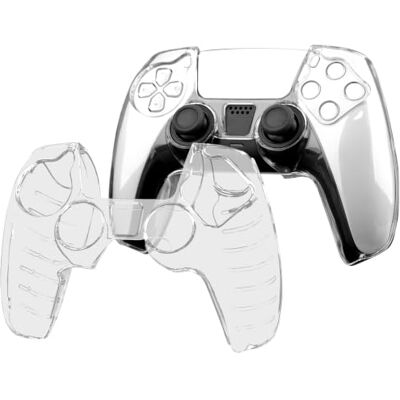 OSTENT Capa protetora de vidro transparente rígido, capa de pele para Sony PS5 DualSense Wireless Controller OSTENT Capa protetora de vidro transparente rígido, capa de pele para Sony PS5 DualSense Wireless Controller
