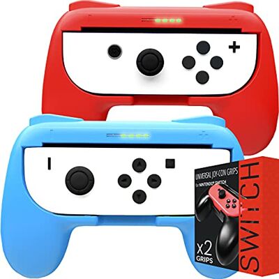 Orzly Grips de compatibles con los Joy-Cons de la Nintendo Switch PACK DE DOS (1x ROJO y 1x AZUL) Grips Universales para usar con los JoyCons de la Nintendo Switch Orzly Grips de compatibles con los Joy-Cons de la Nintendo Switch PACK DE DOS (1x ROJO y 1x AZUL) Grips Universales para usar con los JoyCons de la Nintendo Switch