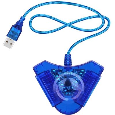 OSTENT Adaptador USB Duplo Cabo Conversor para Sony Playstation 1/2 PS One PSX Comando com fio Gamepad Joystick para PC Portátil, Cor Azul OSTENT Adaptador USB Duplo Cabo Conversor para Sony Playstation 1/2 PS One PSX Comando com fio Gamepad Joystick para PC Portátil, Cor Azul