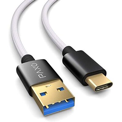 PAXO Compatível com controlador PS5, cabo de carregamento C, cabo, 3 m compatível com Sony Playstation 5, Microsoft Xbox Wireless Controller branco PAXO Compatível com controlador PS5, cabo de carregamento C, cabo, 3 m compatível com Sony Playstation 5, Microsoft Xbox Wireless Controller branco