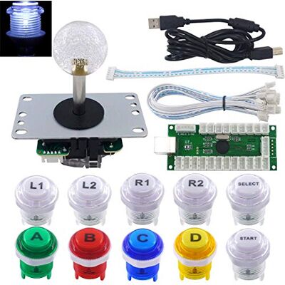 SJ@JX Arcade Game LED DIY Kit Mechanical Keyboard Switch LED Button PC MAME Retropie Arcade Joystick Controller Zero Delay USB Encoder (Mix) SJ@JX Arcade Game LED DIY Kit Mechanical Keyboard Switch LED Button PC MAME Retropie Arcade Joystick Controller Zero Delay USB Encoder (Mix)