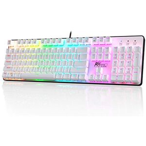 RK ROYAL KLUDGE Teclado mecânico de tamanho completo RK920, teclado retroiluminado para jogos com arco-íris, teclado mecânico com cabo de 108 teclas com teclado numérico, Vermelho Bastante RK ROYAL KLUDGE Teclado mecânico de tamanho completo RK920, teclado retroiluminado para jogos com arco-íris, teclado mecânico com cabo de 108 teclas com teclado numérico, Vermelho Bastante