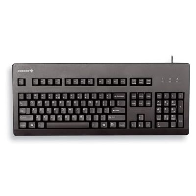 Cherry G80-3000, teclado mecânico com cabo, distribuição de teclado europeu (QWERTY), conexão USB, resistente, teclas programáveis, interruptores MX Black, preto Cherry G80-3000, teclado mecânico com cabo, distribuição de teclado europeu (QWERTY), conexão USB, resistente, teclas programáveis, interruptores MX Black, preto