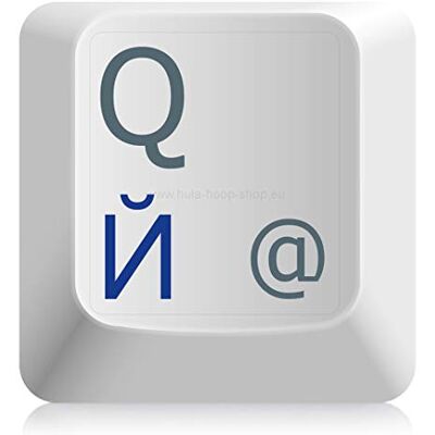 hoopomania Adesivo para teclado com caracteres russos, transparente, superfície laminada mate russo padrão (11 x 13 mm), azul hoopomania Adesivo para teclado com caracteres russos, transparente, superfície laminada mate russo padrão (11 x 13 mm), azul