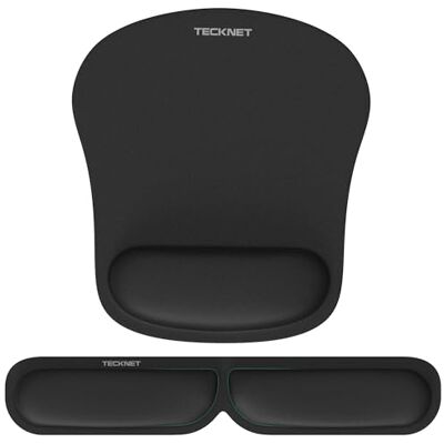 TECKNET 2 in 1 Alfombrilla Ratón con Apoyo y Reposamuñecas Teclado Ergonómico aliviar a dor, suave e espuma com memória, impermeável e antiderrapante Gaming Mousepad para casa / escritório TECKNET 2 in 1 Alfombrilla Ratón con Apoyo y Reposamuñecas Teclado Ergonómico aliviar a dor, suave e espuma com memória, impermeável e antiderrapante Gaming Mousepad para casa / escritório