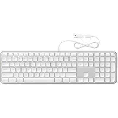 SATECHI Teclado com cabo Slim LX3 com keypad, QWERTY US, prateado SATECHI Teclado com cabo Slim LX3 com keypad, QWERTY US, prateado