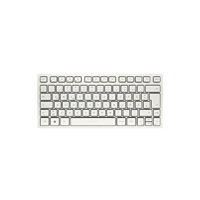 Cherry KW 7100 MINI BT, teclado compacto multidispositivo com 3 canais Bluetooth, distribuição de teclado alemão (QWERTZ), design plano, inclui capa de transporte, Milk White Cherry KW 7100 MINI BT, teclado compacto multidispositivo com 3 canais Bluetooth, distribuição de teclado alemão (QWERTZ), design plano, inclui capa de transporte, Milk White