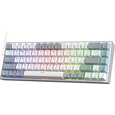 Redragon K631 Teclado para jogos RGB com cabo de 65%, teclado mecânico de 68 teclas intercambiável a quente troca a quente, PCB montado em placa Free-Mod, interruptor linear vermelho, US LAYOUT Redragon K631 Teclado para jogos RGB com cabo de 65%, teclado mecânico de 68 teclas intercambiável a quente troca a quente, PCB montado em placa Free-Mod, interruptor linear vermelho, US LAYOUT