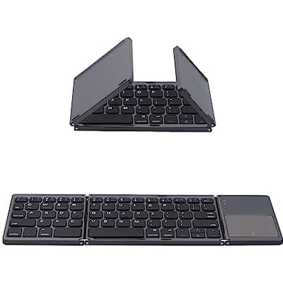 Mcbazel Teclado Bluetooth Dobrável, Teclado Sem Fios Portátil Ultra Fino com Teclado Numérico, Compatível com Mac, iOS, Android, Windows Mcbazel Teclado Bluetooth Dobrável, Teclado Sem Fios Portátil Ultra Fino com Teclado Numérico, Compatível com Mac, iOS, Android, Windows
